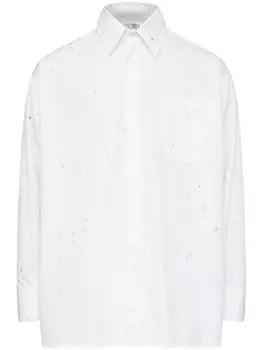 Рубашка с эффектом разбрызганной краски MM6 Maison Margiela, белый