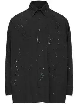 Рубашка с эффектом разбрызганной краски MM6 Maison Margiela, черный