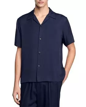 Рубашка с акульим воротником Sandro, синий