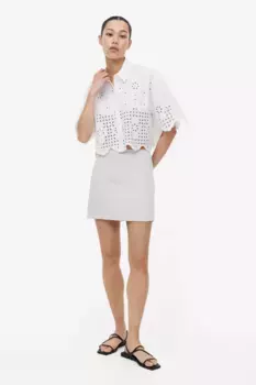 Рубашка с английской вышивкой H&M, белый