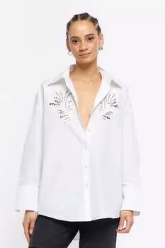 Рубашка с английской вышивкой River Island, белый