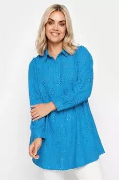 Рубашка с английской вышивкой Yours, синий