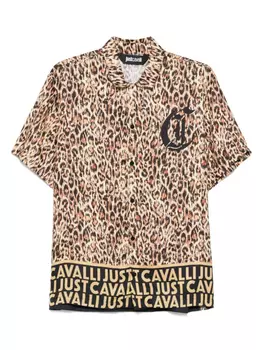 Рубашка с анималистичным принтом Just Cavalli, коричневый