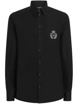 Рубашка с аппликацией логотипа Dolce & Gabbana, черный
