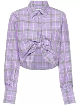 Рубашка с асимметричным подолом MSGM, фиолетовая