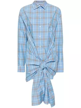 Рубашка с асимметричным подолом MSGM, синяя