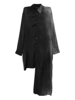 Рубашка с асимметричным подолом Yohji Yamamoto, серый