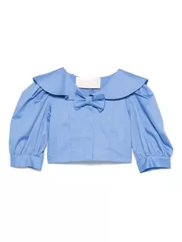 Рубашка с бантом Miss Blumarine, синий