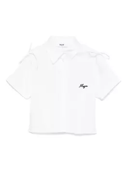 Рубашка с бантом MSGM Kids, белый
