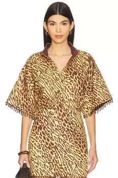 Рубашка с бисерной бахромой Coco Zimmermann, leopard