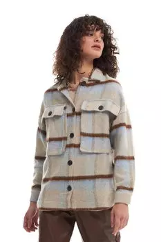 Рубашка с большим карманом на пуговицах и камнем QUZU