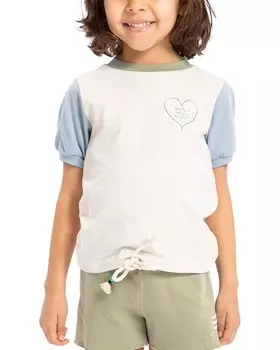 Рубашка с цветными блоками Sol Angeles и пышными рукавами, бежевый