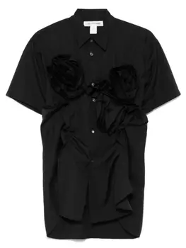 Рубашка с цветочной аппликацией Comme Des Garons Shirt, черный