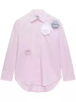 Рубашка с цветочной аппликацией MSGM, розовый