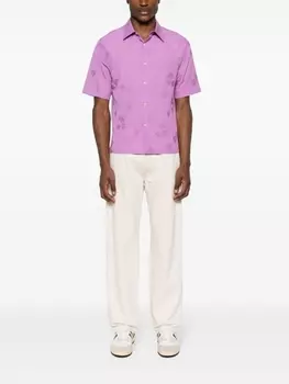 Рубашка с цветочной вышивкой SANDRO, фиолетовый