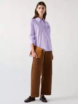 Рубашка с цветочным корсажем в тонкую полоску L.K.Bennett, фиолетовый