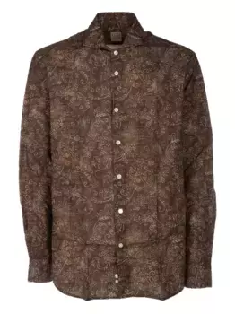Рубашка с цветочным принтом 4FF, коричневый