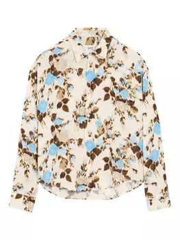 Рубашка с цветочным принтом AMI Paris, нейтральный
