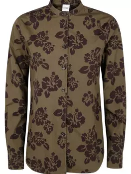 Рубашка с цветочным принтом ASPESI, коричневый