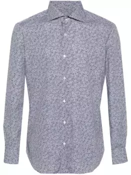 Рубашка с цветочным принтом Barba, черный