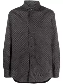 Рубашка с цветочным принтом Barba, синий