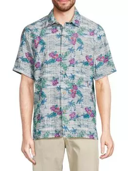 Рубашка с цветочным принтом Coconut Point Balboa Island Tommy Bahama, цвет Ultimate Blue