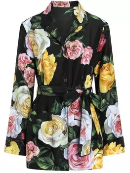Рубашка с цветочным принтом Dolce & Gabbana, черный