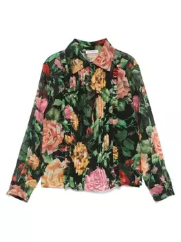 Рубашка с цветочным принтом Dolce & Gabbana Kids, черный