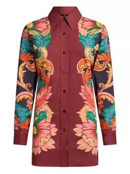 Рубашка с цветочным принтом ETRO, красный