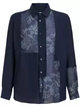 Рубашка с цветочным принтом ETRO, синий