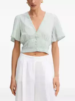 Рубашка с цветочным принтом GUESS USA, зеленый