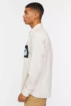 Рубашка с цветочным принтом и графикой Forever 21, белый