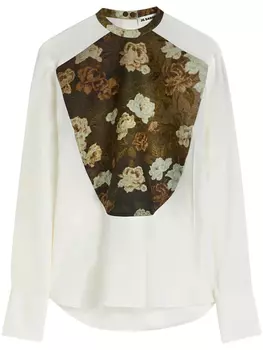 Рубашка с цветочным принтом Jil Sander, белый