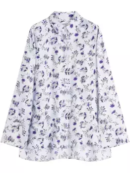 Рубашка с цветочным принтом Lanvin, белый