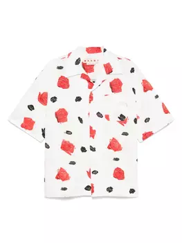 Рубашка с цветочным принтом Marni, белый