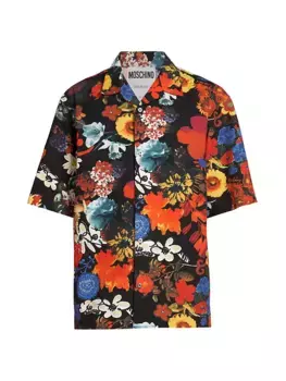 Рубашка с цветочным принтом Moschino, мультиколор