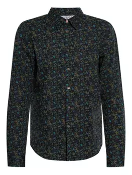 Рубашка с цветочным принтом на пуговицах PS Paul Smith, черный
