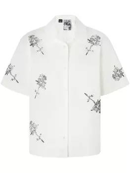Рубашка с цветочным принтом PINKO, белый