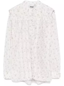 Рубашка с цветочным принтом PNK, розовый