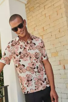 Рубашка с цветочным принтом River Island, коричневый