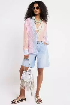 Рубашка с цветочным принтом River Island, розовый