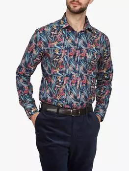 Рубашка с цветочным принтом Simon Carter Irises, Темно-синий/Мульти