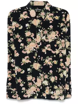 Рубашка с цветочным принтом TOM FORD, черный