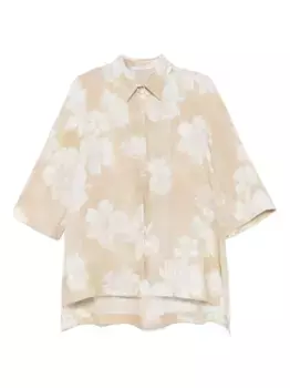 Рубашка с цветочным принтом Transit, коричневый