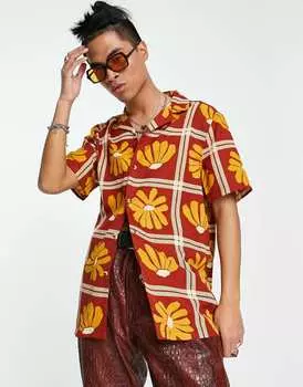 Рубашка с цветочным принтом в стиле 70-х годов ASOS DESIGN revere