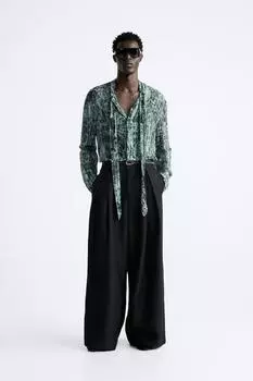 Рубашка с цветочным принтом ZARA, напечатанный