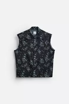 Рубашка с цветочным принтом ZARA, напечатано