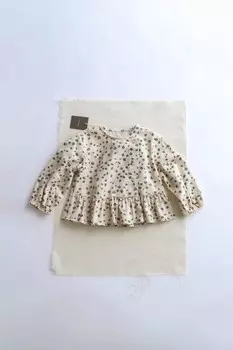 Рубашка с цветочным рисунком ZARA, экрю