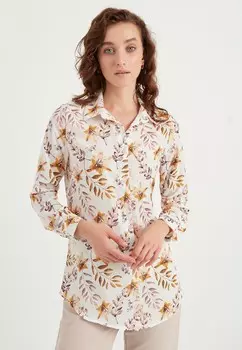 Рубашка с цветочным узором Herita, коричневый