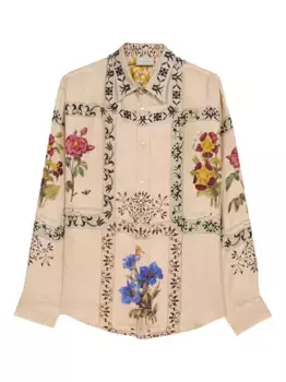 Рубашка с цветочными вставками Pierre-Louis Mascia, нейтральный